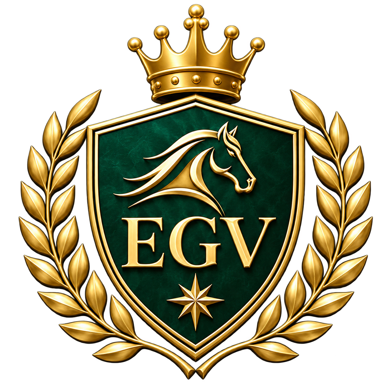 Emirates Gold Vault crest with crown, horse and gold laurels